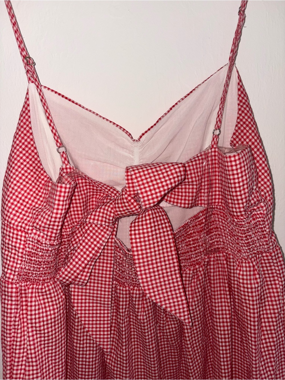 Rewind Red Gingham Maxi Dress with Bow Back